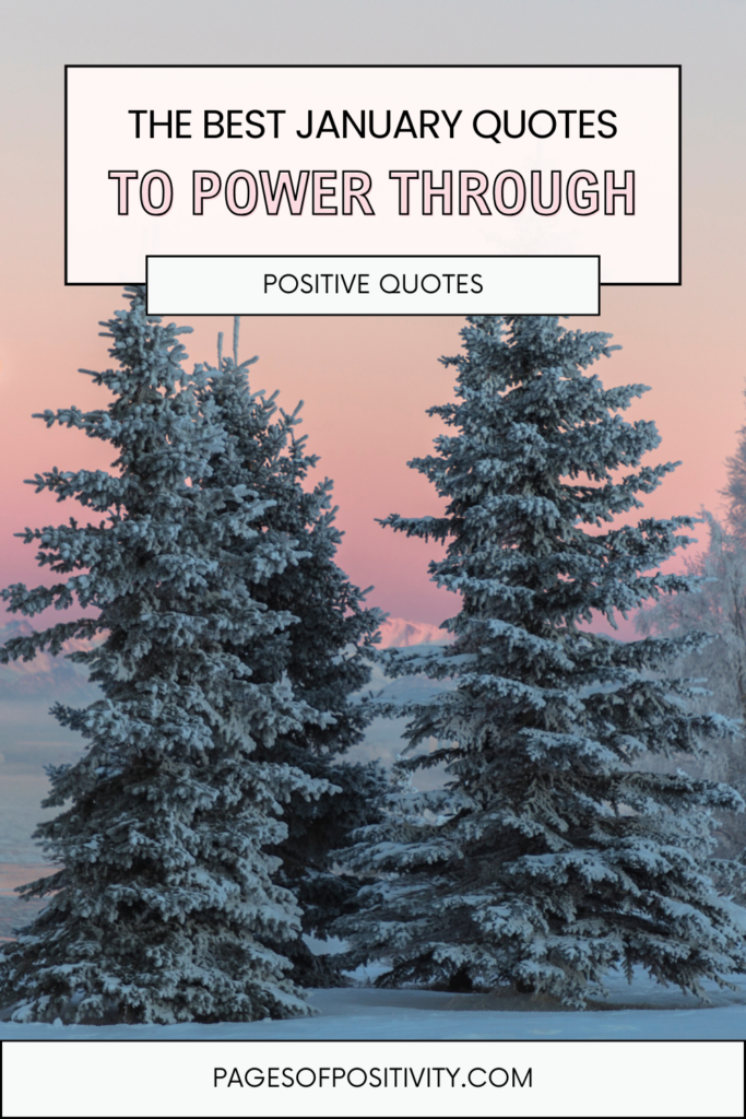 a pin that says in a large font january quotes