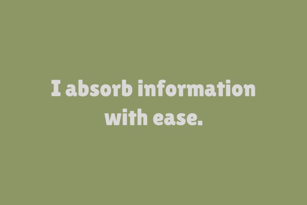 a daily affirmation for studying