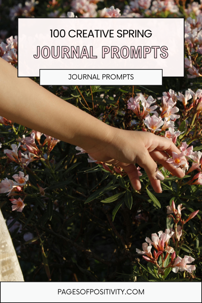 a pin that says in a large font spring journal prompts