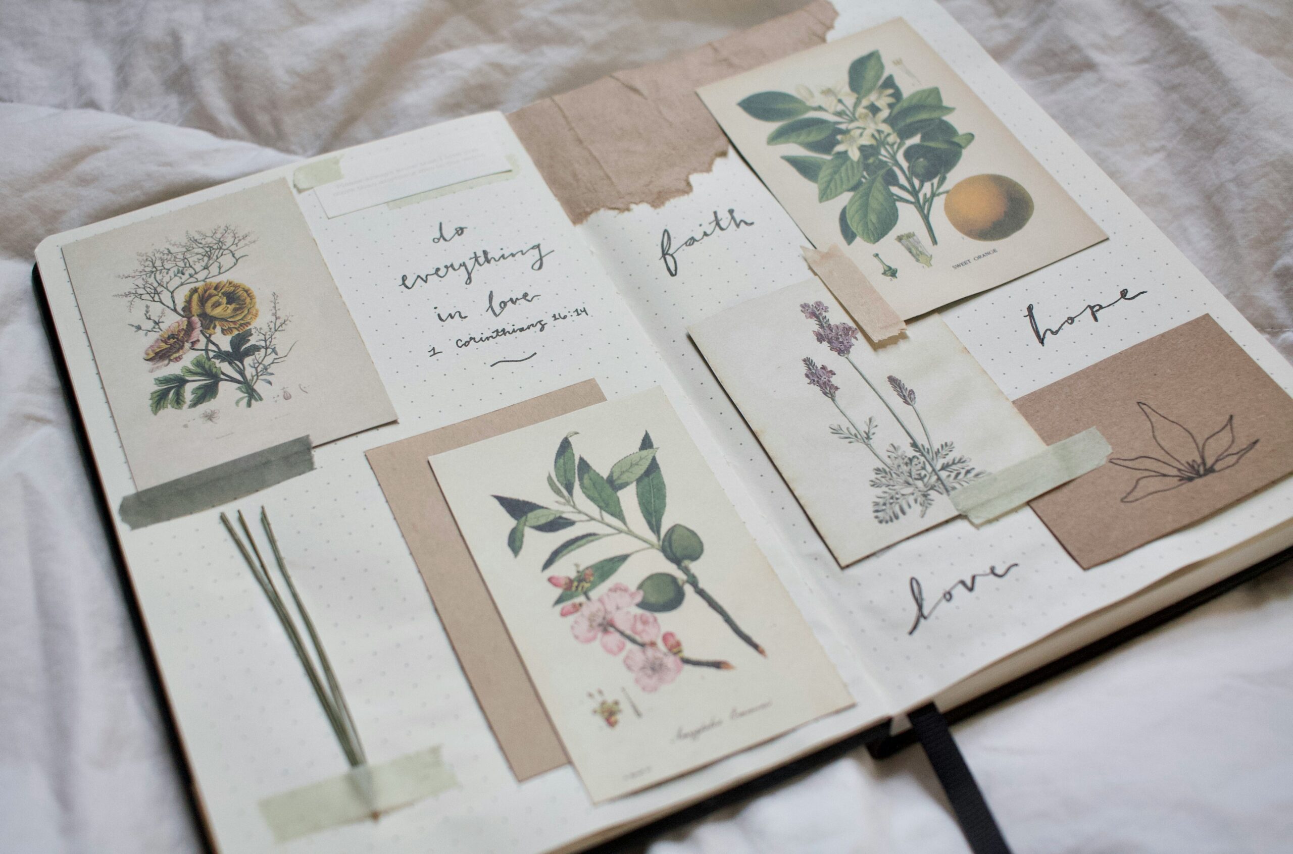a featured image for a blog post about spring journal prompts