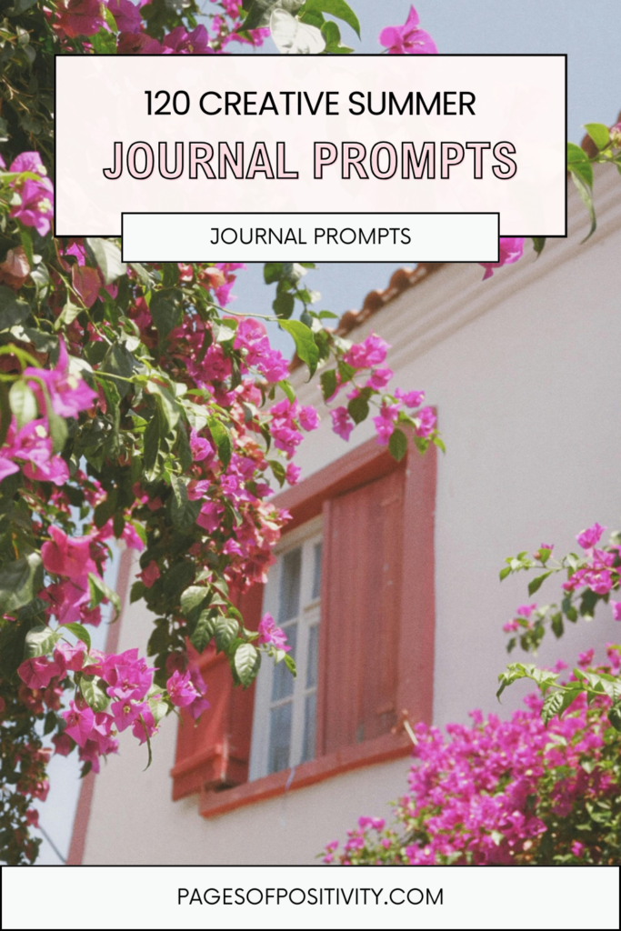 a pin that says in a large font summer journal prompts