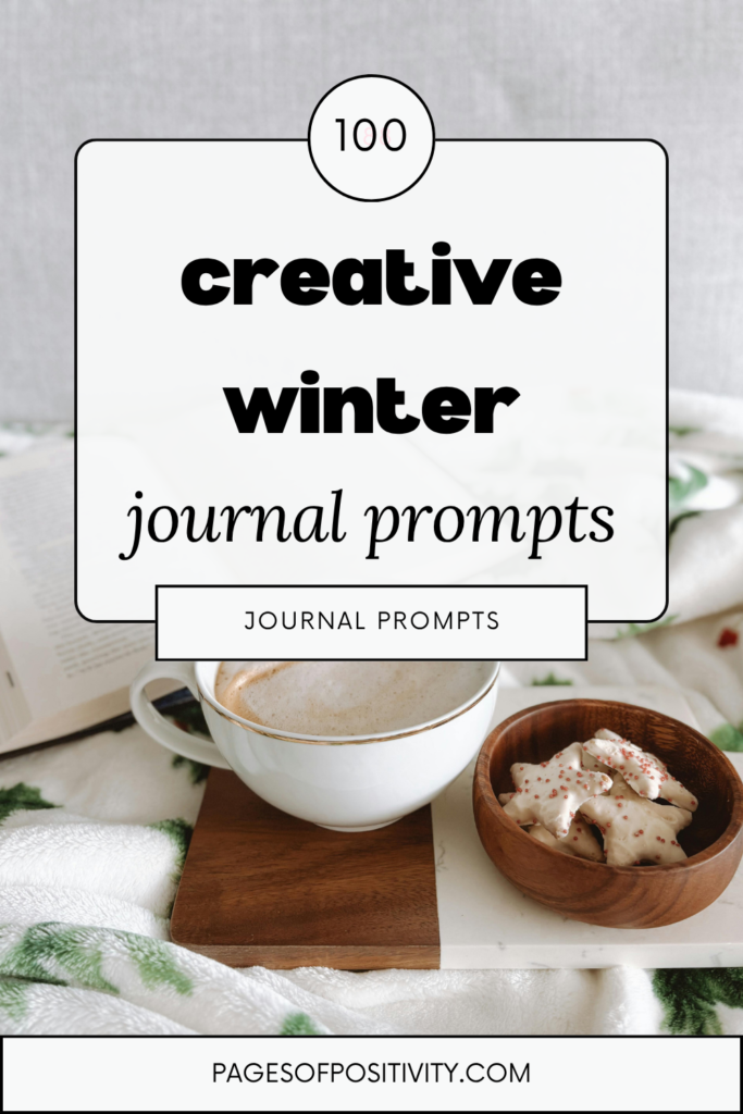 a pin that says in a large font winter journal prompts