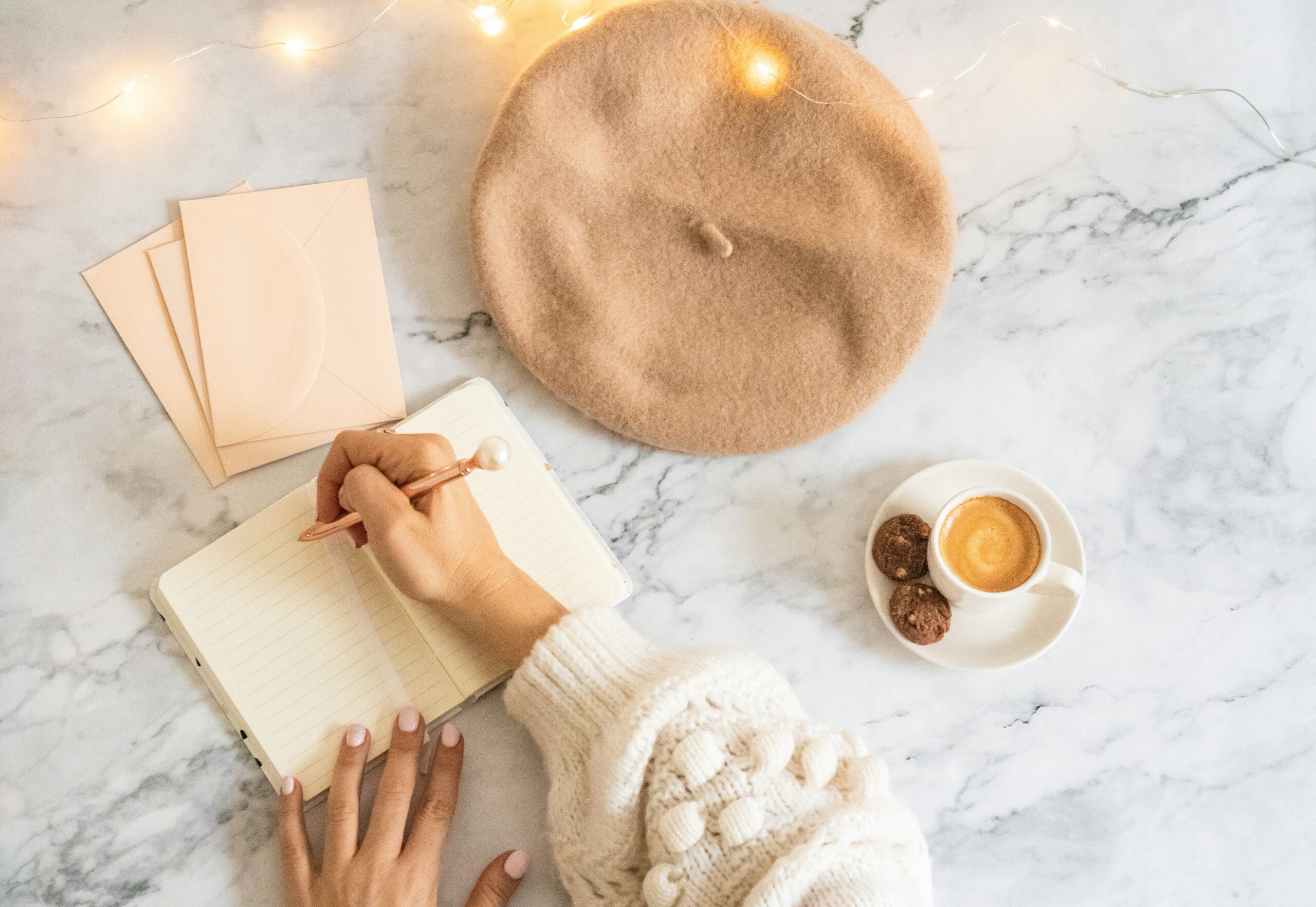 a featured image for a blog post about winter journal prompts