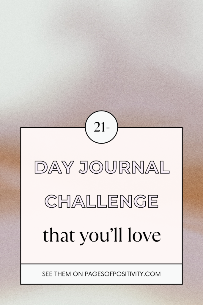 a pin that says in a large font 21 day journal challenge
