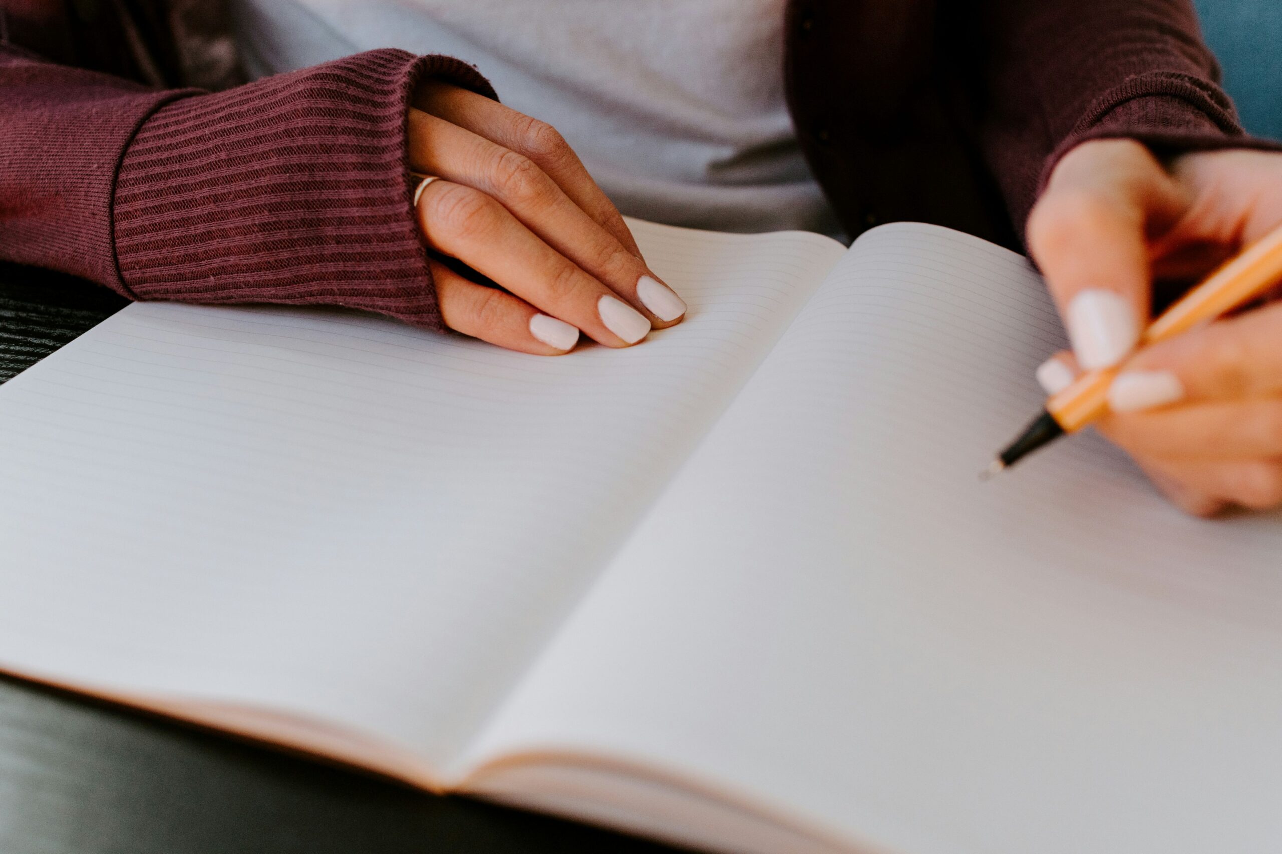 a woman journaling