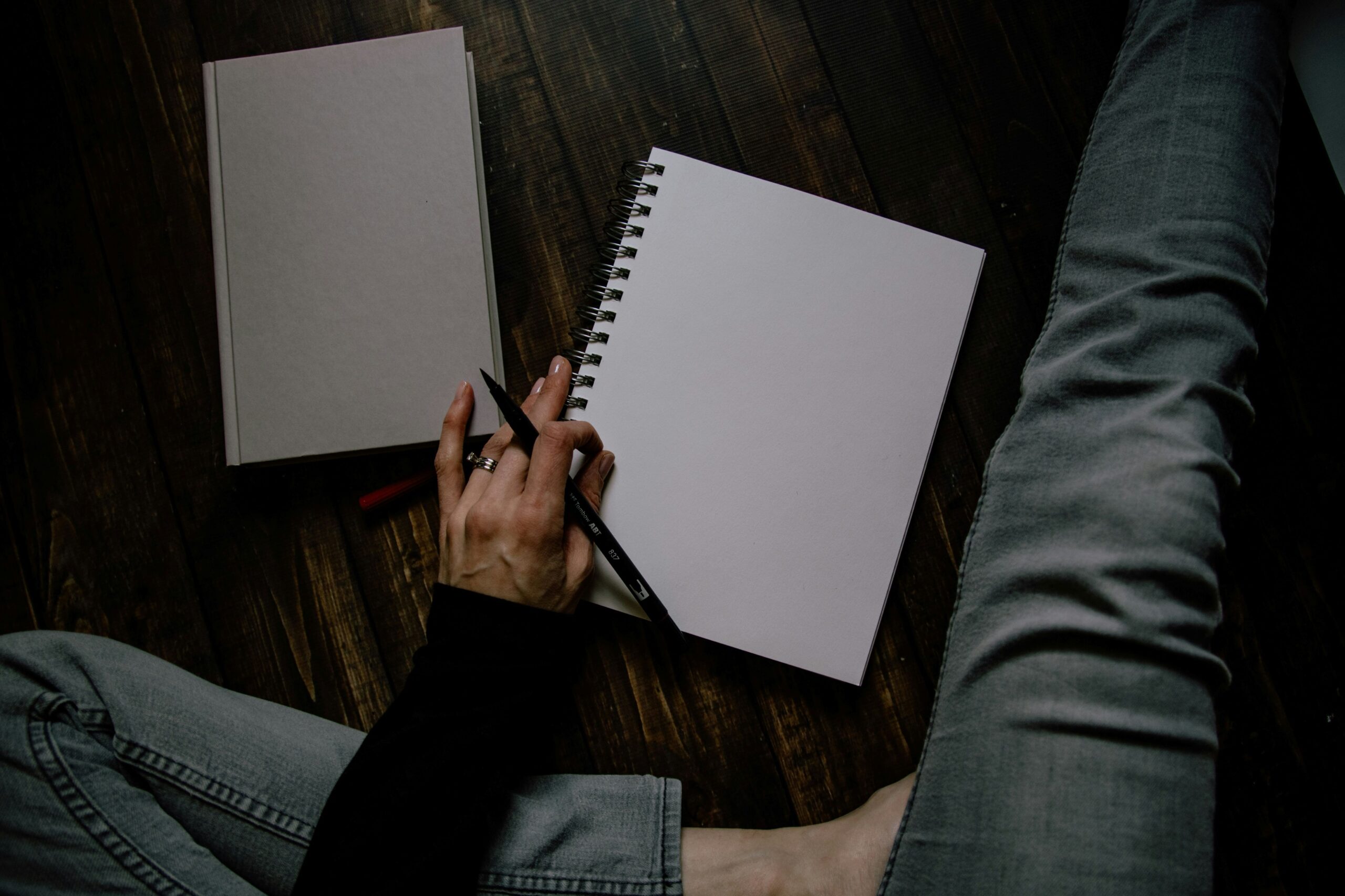 a woman journaling
